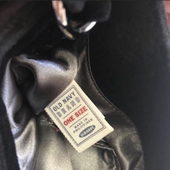 Cutest Little Old Navy Black Velvet Clutch Purse Pearl Bow Gems Dance Evening - Picture 6 of 8